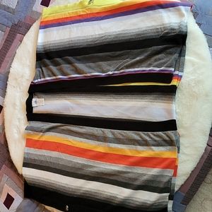 CAbi Multicolor Stripe Vest Duster Open Sweater Shawl Western Boho Hippie